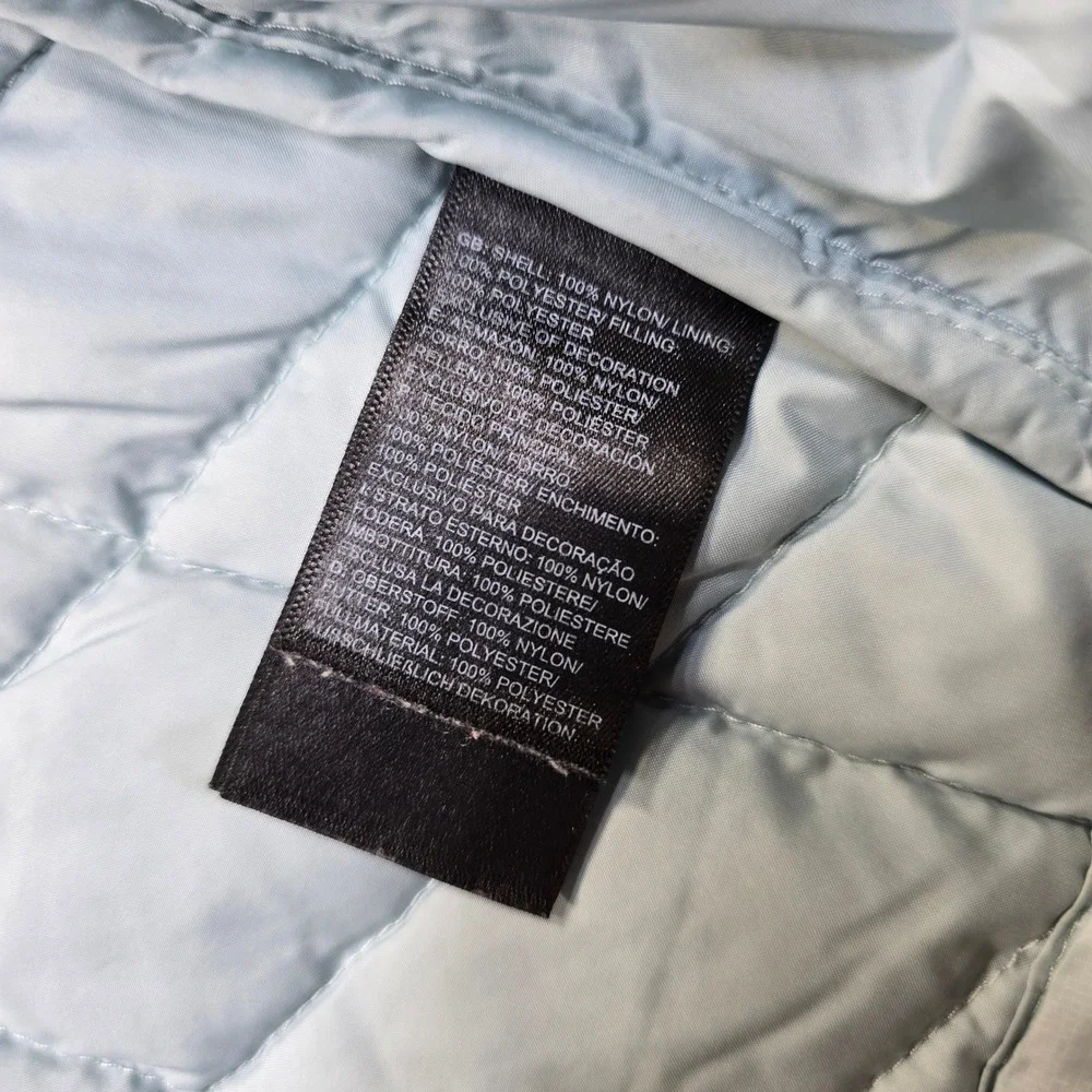 The North Face Quilted Jacket Youth Jr Large 14 16 Lt‎ Blue Insulated Primaloft